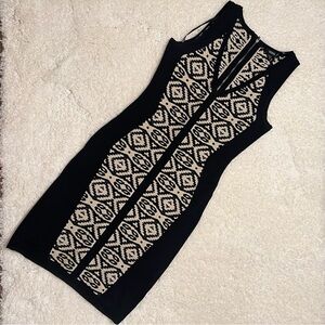 XOXO Black and Gold Bodycon Dress Size S